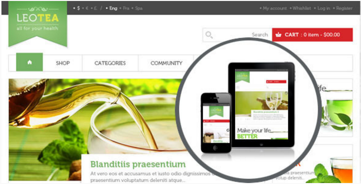 Leo Tea Prestashop Teması