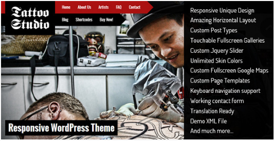 Tattoo Studio — адаптивная тема WordPress
