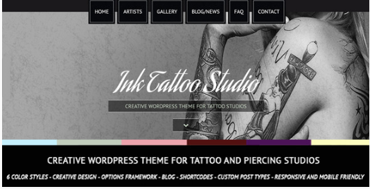 Ink Tattoo Studio — креативная тема WordPress