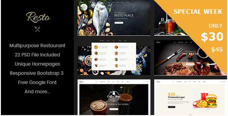 Resto - Многоцелевой шаблон ресторана и кафе Joomla