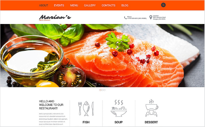 Уютный Ресторан Joomla Шаблон