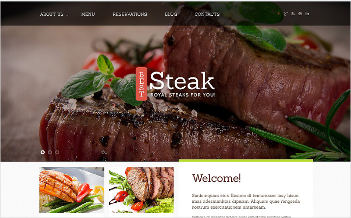 Адаптивный шаблон Joomla для стейкхауса