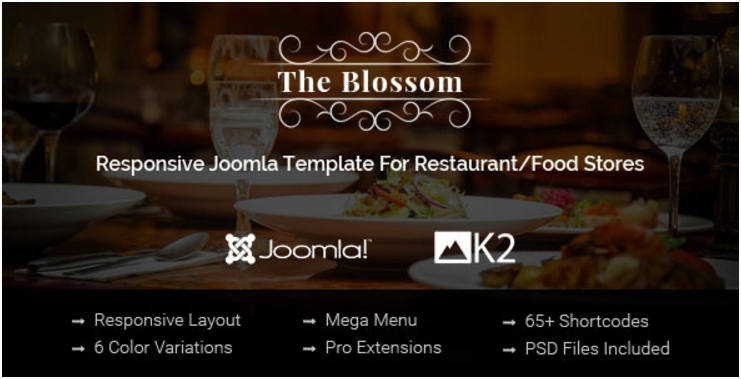 Blossom - Адаптивный шаблон Joomla для магазинов RestaurantFood