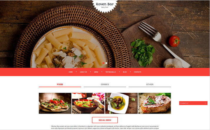 Европейский ресторан Адаптивный Joomla шаблон