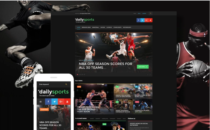 DailySports: адаптивные темы WordPress