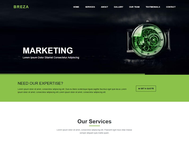 Modelos de site HTML grátis Breza