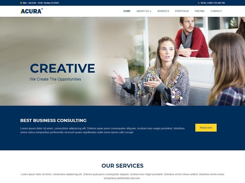 Modelos de sites HTML gratuitos do Acura