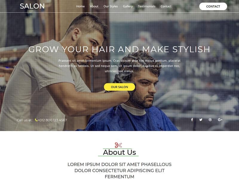 Salon: Șabloane gratuite de site-uri HTML pentru Salonul Spa