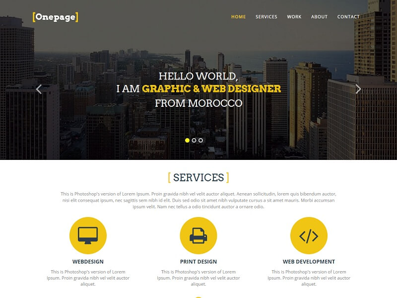 免费的一页 HTML 网站模板