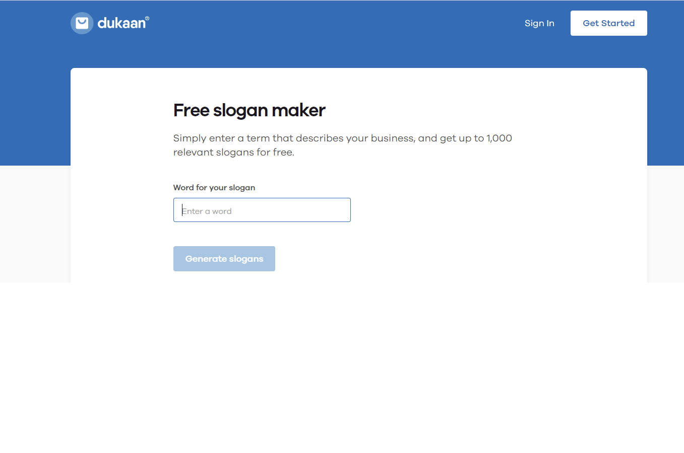 杜坎口号生成器 dukaan slogan genrator