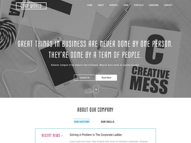 قوالب موقع HTML للشركات المجانية