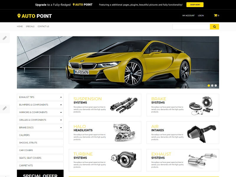 Punto automático Auto Point opencart theme