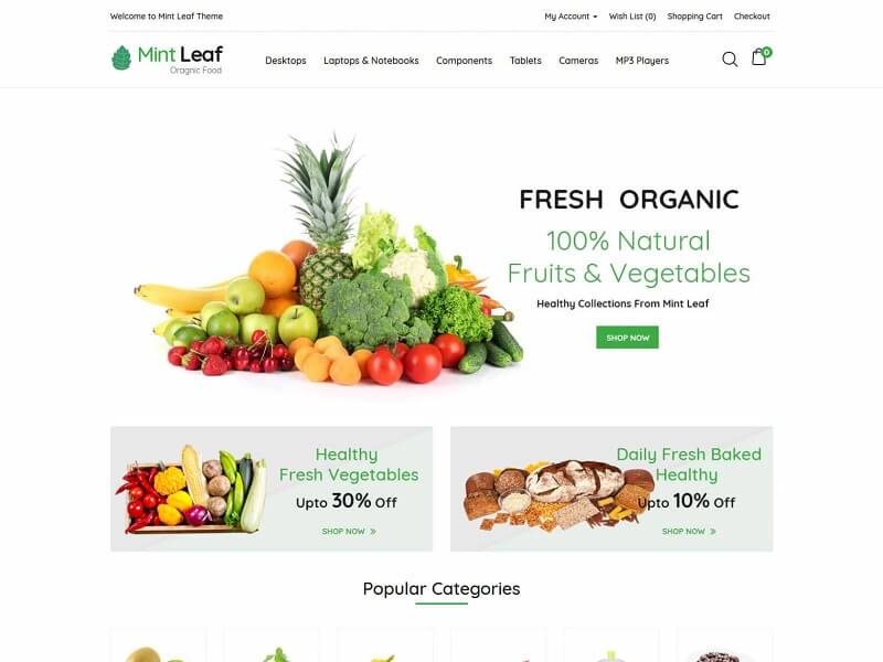 Hoja de menta Mint Leaf best free open cart theme