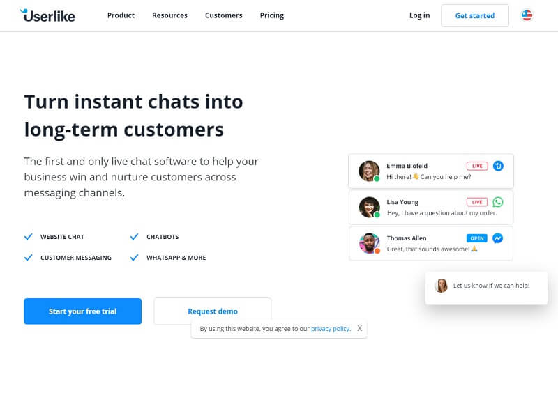 Me gusta Userlike Best Live Chat Software for eCommerce