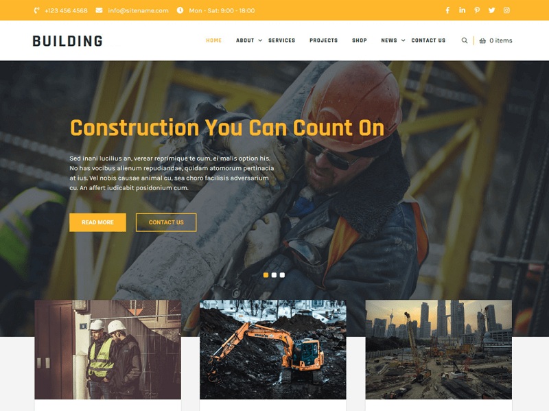 Building Lite Temas gratuitos de WordPress para empresas de construcción