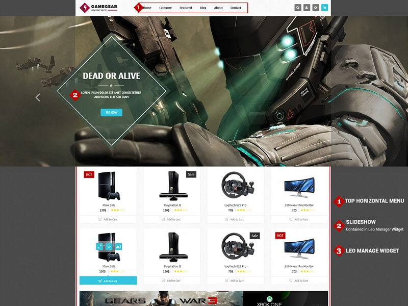 狮子座游戏装备 Leo Game Gear Free Prestashop Themes