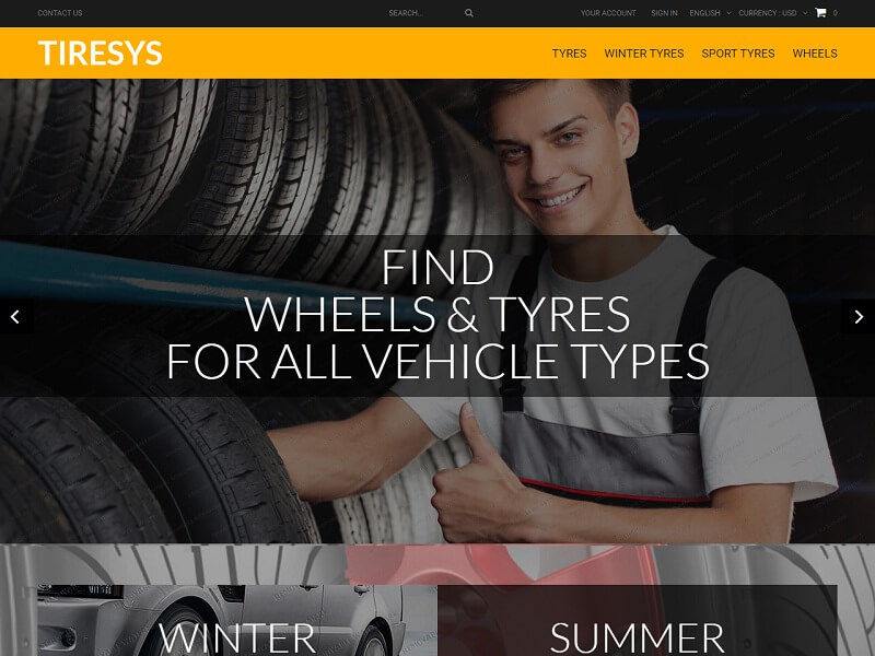 轮胎系统 Tiresys Free Prestashop Themes