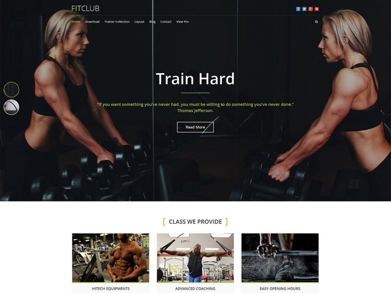 FitClub 免费健身 WordPress 主题
