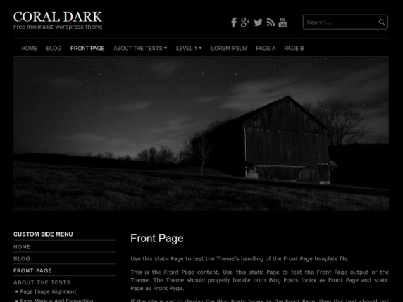 Коралловый темный Coral Dark Free Portfolio WordPress Theme