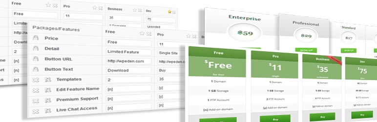 Tabelul de prețuri 2 Pricing Table free WordPress Pricing Table Plugin