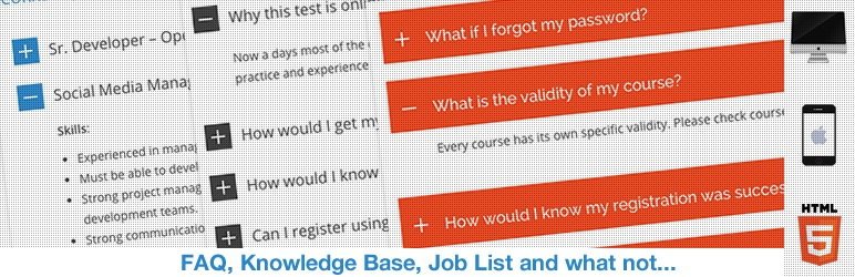 الأسئلة الشائعة المتجاوبة حول HTML5 HTML5 Responsive FAQ Free WordPress Plugin