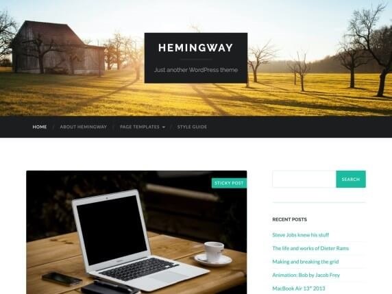 Hemingway Free Parallax Theme