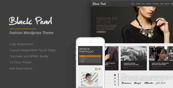 Schwarze Perle Black Pearl Fashion Theme For WordPress