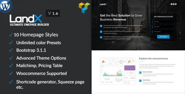 LandX LandX Landing Page Theme For WordPress