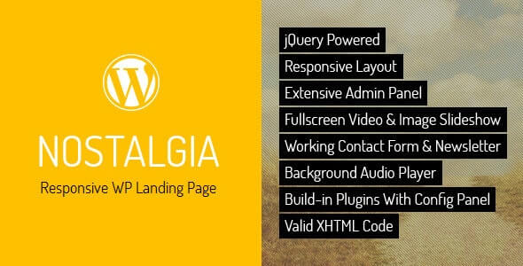 Nostalgie Nostalgia Landing Page Theme For WordPress