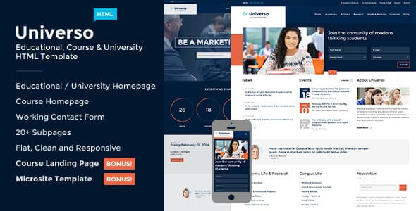 Univers Universo Education HTML Template