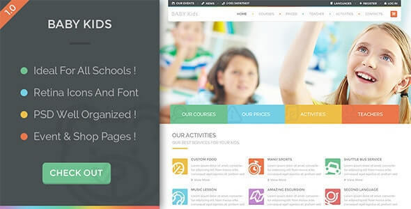 Bébé Enfants Baby Kids Education HTML Template