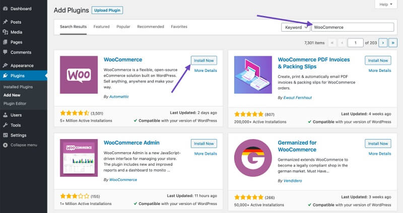 WooCommerce 插件 Install WooCommerce Plugin