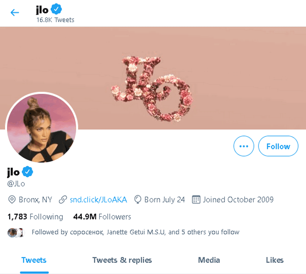 珍妮弗洛佩茲 Jeniffer Lopez twitter