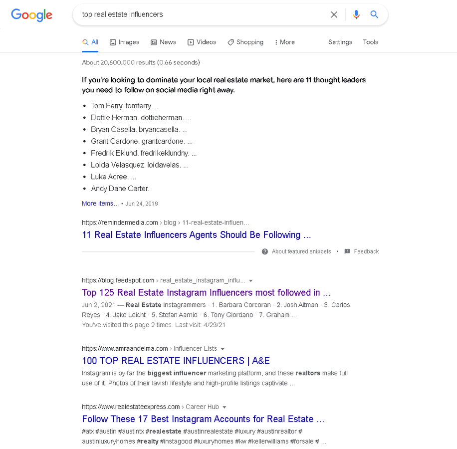 精選列表 Curated lists of top influencer
