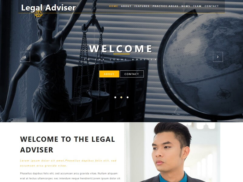 Legal Adviser Lawyer HTML Website Template