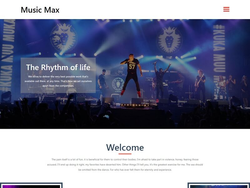 Music Max Free HTML Website Template