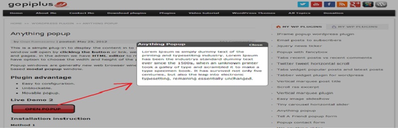 Anything Popup Бесплатные всплывающие плагины для WordPress