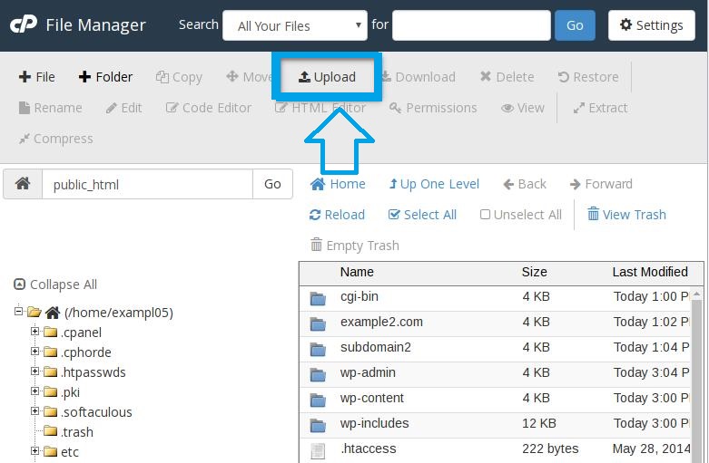 Theme Upload button