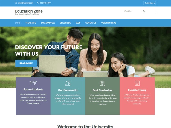 Education Zone Free Education WordPress Themes