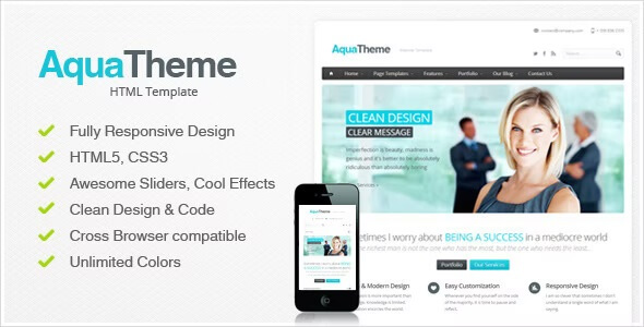 #Aqua: Best Responsive HTML Website Templates
