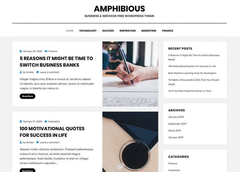 amphibious best Free WordPress Themes