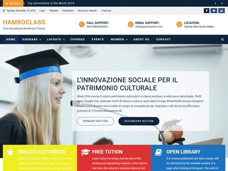 hamroclass best Free WordPress Themes