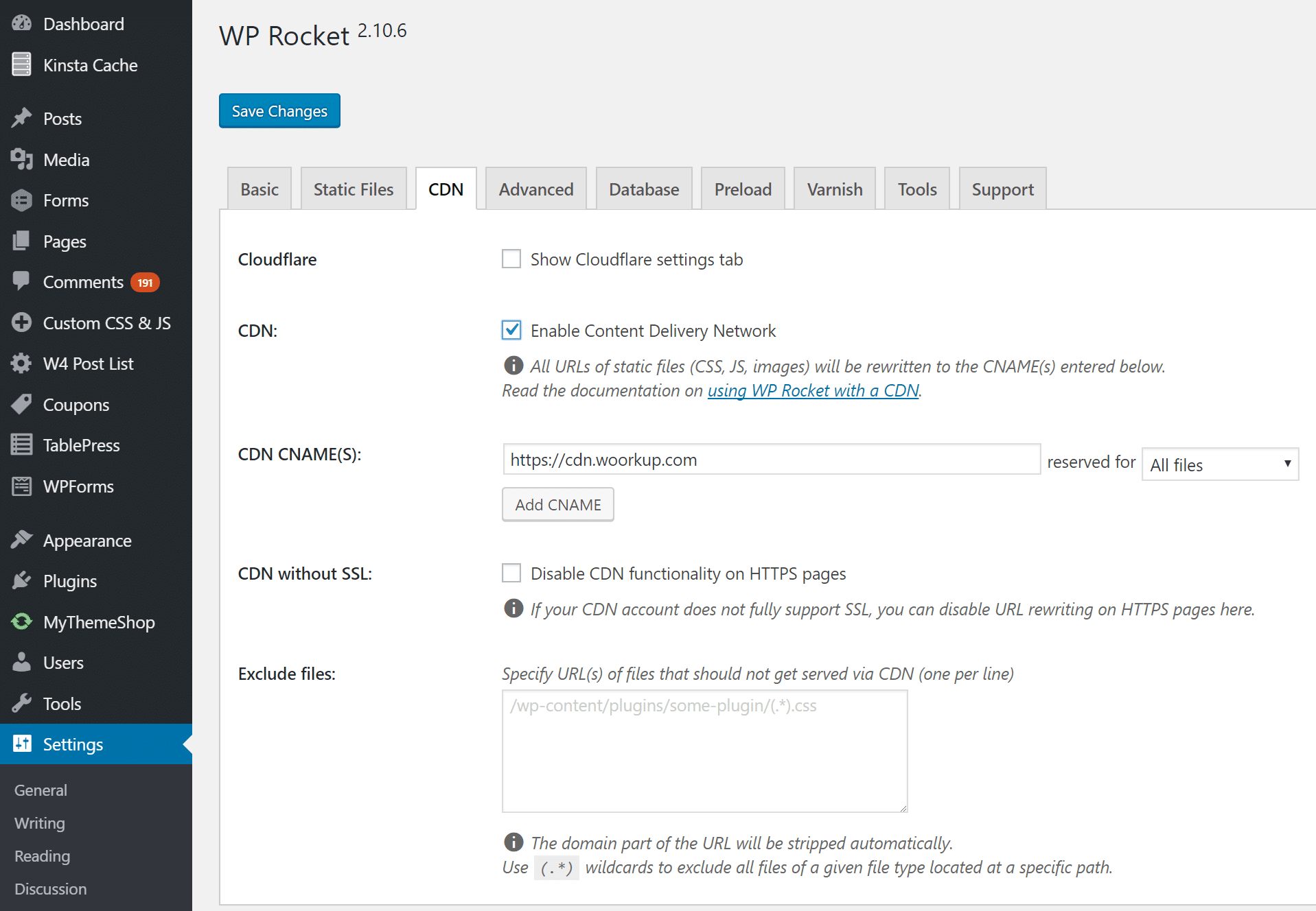 WP Roketinde CDN