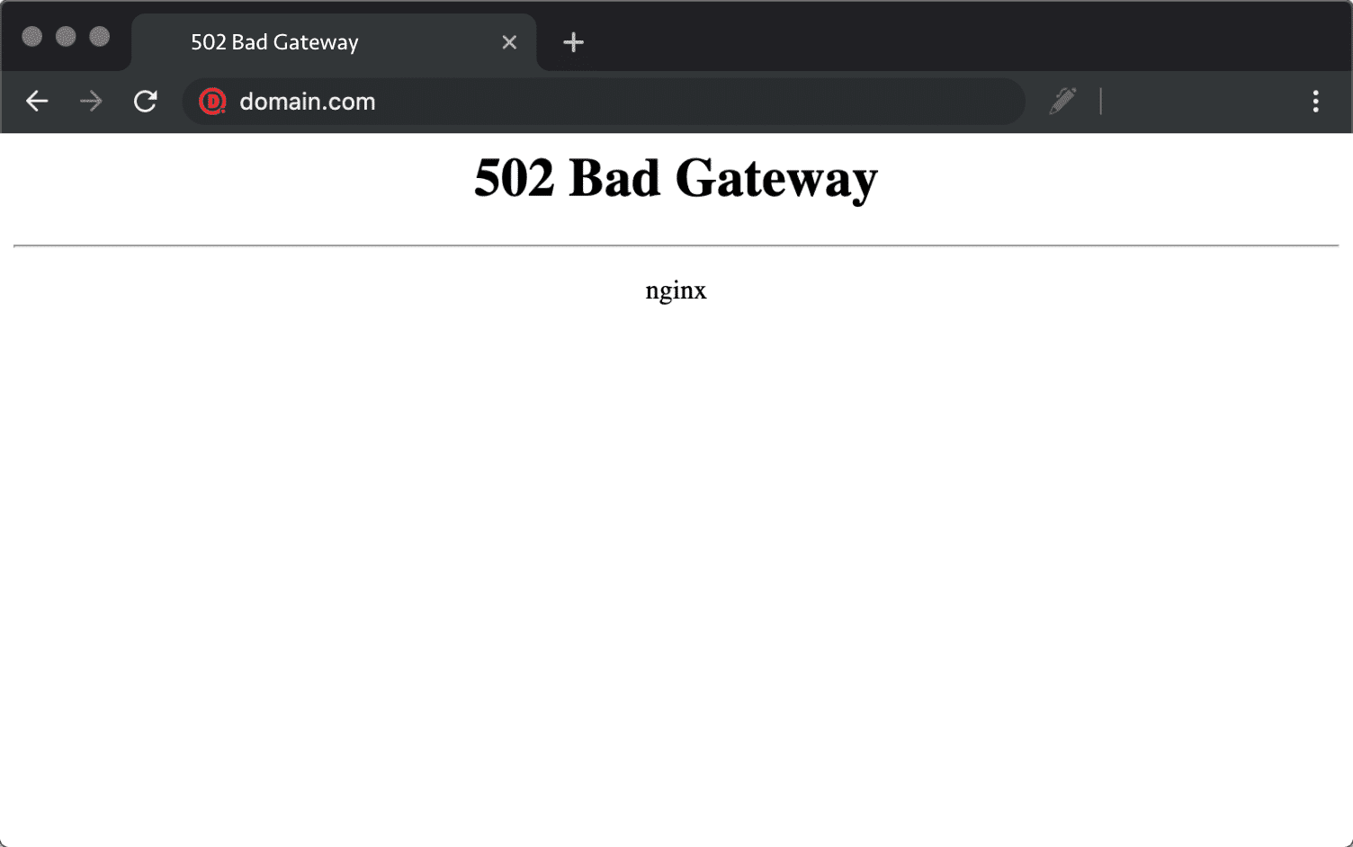 Chrome 中的 502 错误网关错误