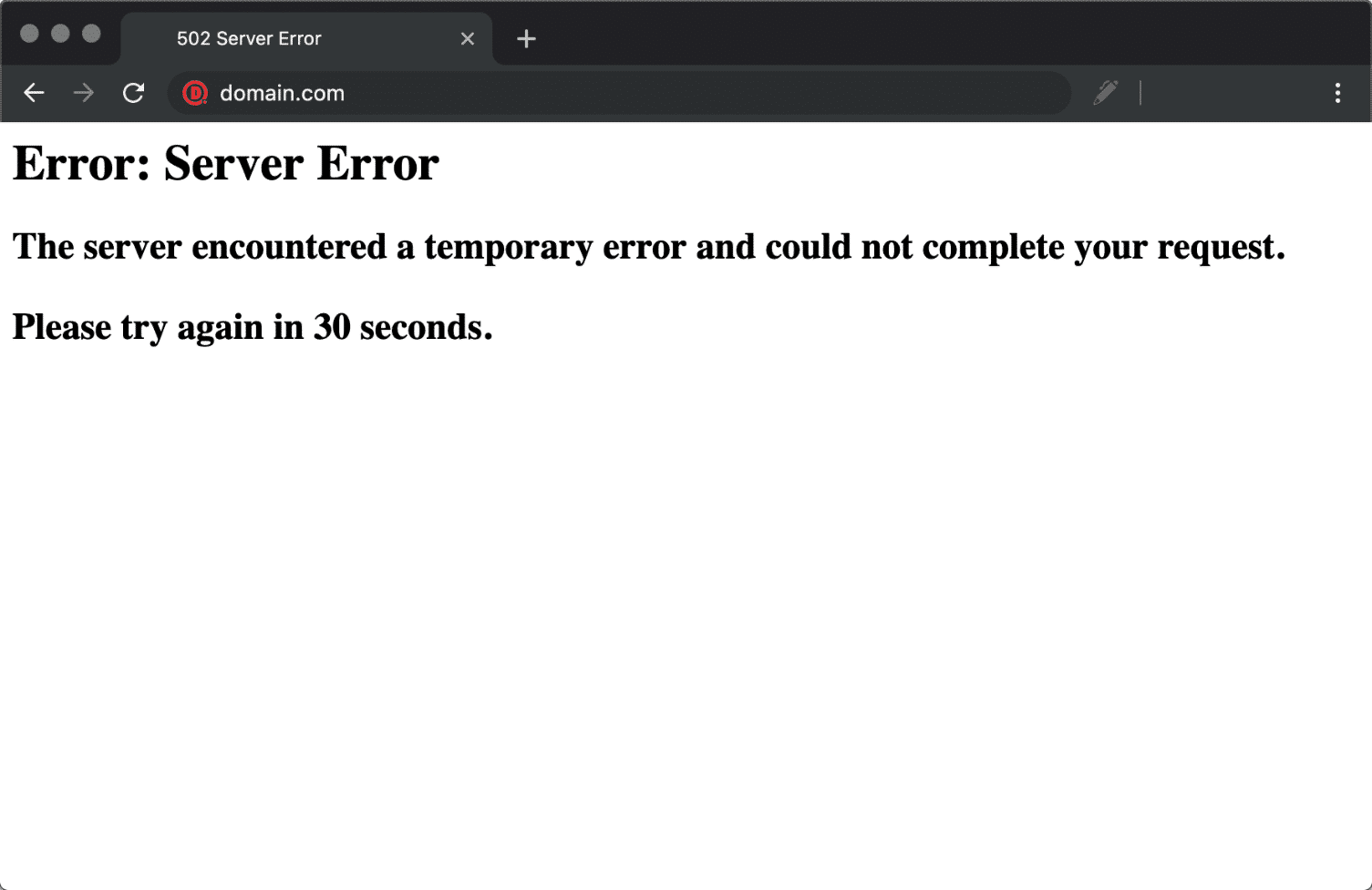 Chrome 中的 502 服务器错误
