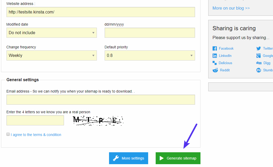 XML Sitemap 생성기 구성