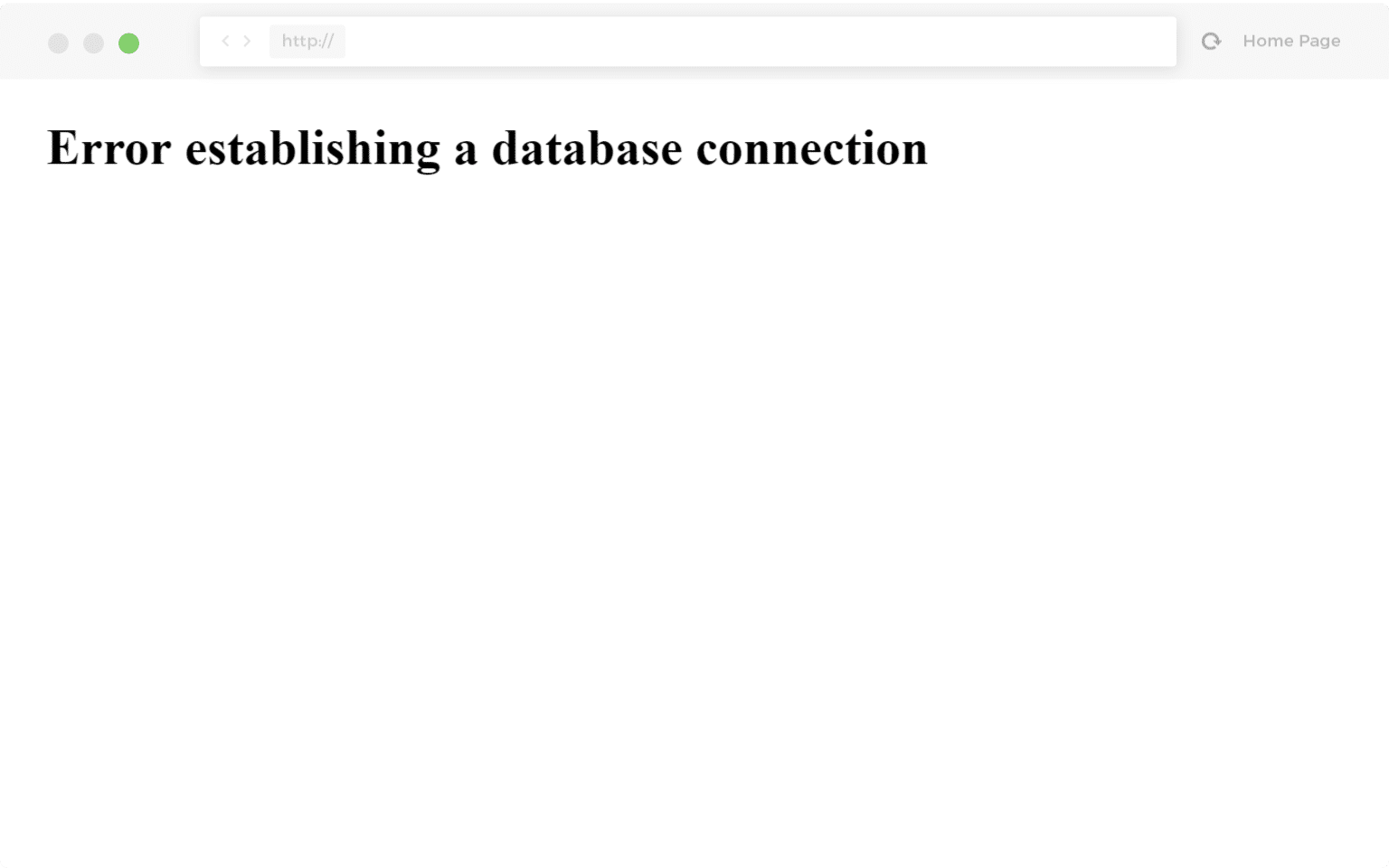 Contoh kesalahan saat membuat koneksi database Example of error establishing a database connection