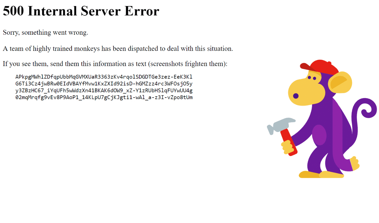 500 kesalahan server internal di YouTube