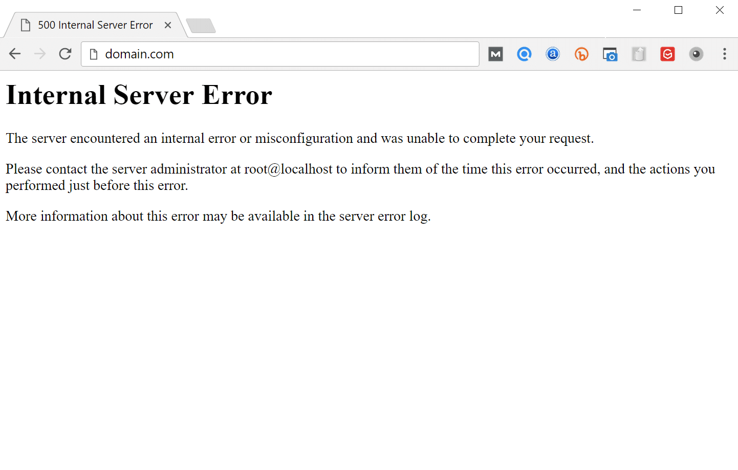 Kesalahan server dari dalam Internal Server Error