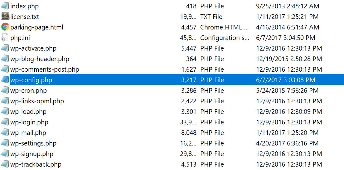 file wp-config.php wp-config.php file